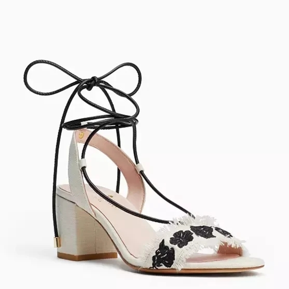 Women's Black and White Ankle Strap Sandals